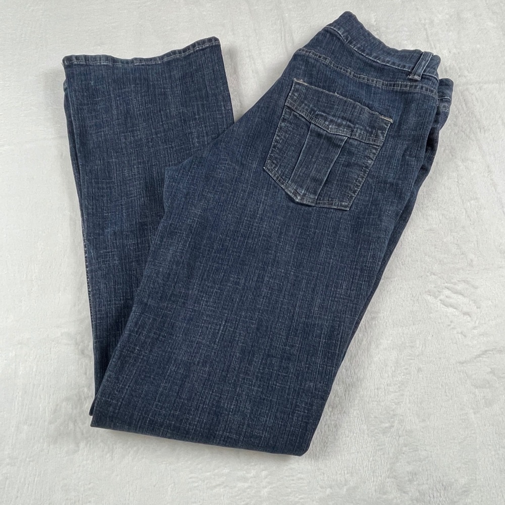 Riders by Lee Womens Dark Wash Mid Rise Bootcut Jeans Size 12M Classic Y2K Retro